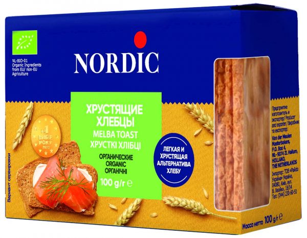 Органические хрустящие хлебцы Nordic Melba Toast