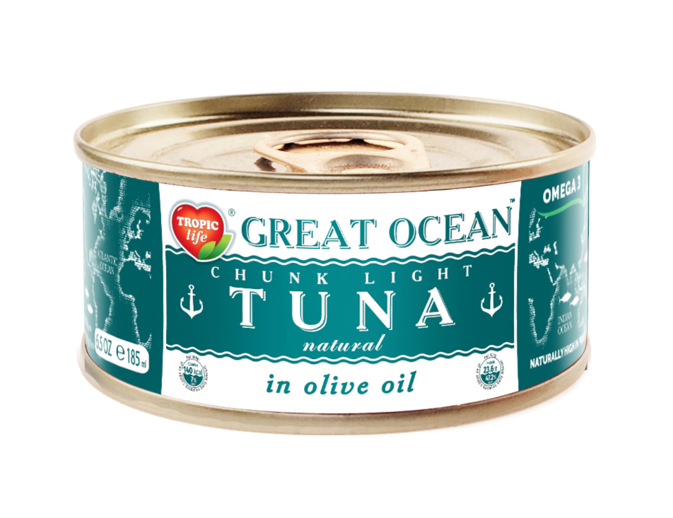 Тунец в оливковом масле. Консервы производство Тайланда. Tropic Tuna. Tropic Life бренд.